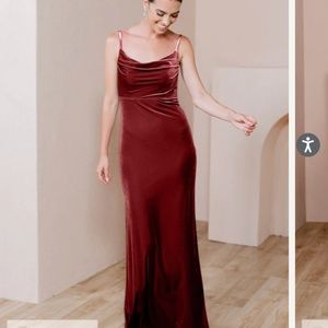 Revelry Skye Velvet Bridesmaid Dress Romantic Rose Size 2